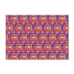 Pink Yellow Neon Squares - Modern Abstract Sticker A4 (100 Pack) by ConteMonfrey