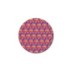 Pink Yellow Neon Squares - Modern Abstract Golf Ball Marker by ConteMonfrey