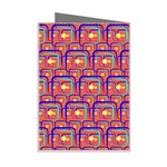 Pink Yellow Neon Squares - Modern Abstract Mini Greeting Card Right