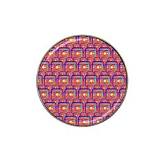 Pink Yellow Neon Squares - Modern Abstract Hat Clip Ball Marker (4 Pack) by ConteMonfrey