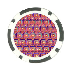 Pink Yellow Neon Squares - Modern Abstract Poker Chip Card Guard by ConteMonfrey