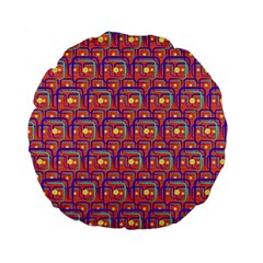 Pink Yellow Neon Squares - Modern Abstract Standard 15  Premium Flano Round Cushions by ConteMonfrey