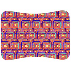 Pink Yellow Neon Squares - Modern Abstract Velour Seat Head Rest Cushion by ConteMonfrey