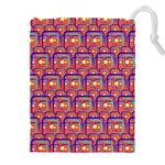 Pink Yellow Neon Squares - Modern Abstract Drawstring Pouch (4XL) Front