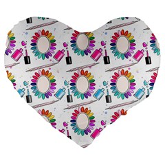 Manicure Large 19  Premium Flano Heart Shape Cushions