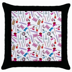 Manicure Nail Throw Pillow Case (black) by SychEva