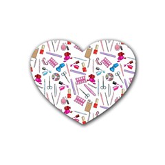 Manicure Nail Rubber Coaster (heart) by SychEva