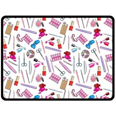 Manicure Nail Two Sides Fleece Blanket (large) by SychEva