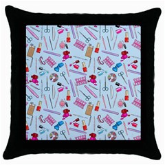 Manicure Nail Throw Pillow Case (black) by SychEva