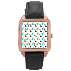 Nails Rose Gold Leather Watch  by SychEva