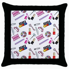 Manicure Nail Pedicure Throw Pillow Case (black) by SychEva