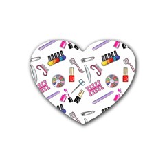 Manicure Nail Pedicure Rubber Coaster (heart) by SychEva