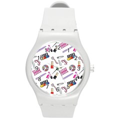 Manicure Nail Pedicure Round Plastic Sport Watch (m) by SychEva