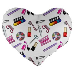 Manicure Nail Pedicure Large 19  Premium Heart Shape Cushions by SychEva