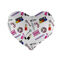 Manicure Nail Pedicure Standard 16  Premium Flano Heart Shape Cushions by SychEva