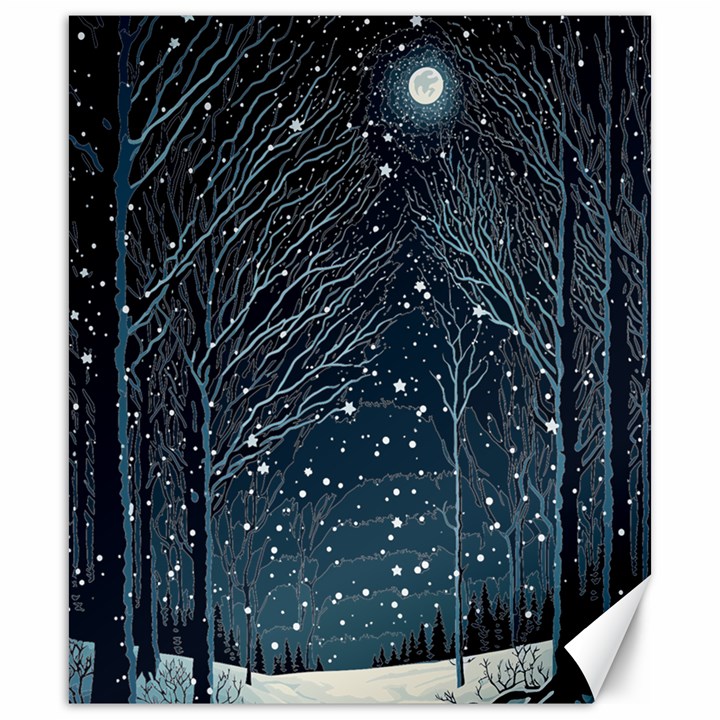 Snow Christmas Starry Night Canvas 20  x 24 