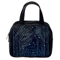 Snow Christmas Starry Night Classic Handbag (one Side)