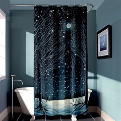 Snow Christmas Starry Night Shower Curtain 36  X 72  (stall)  by Simbadda