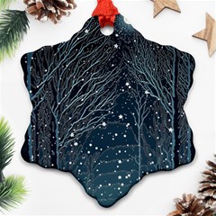 Snow Christmas Starry Night Ornament (snowflake)