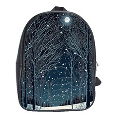 Snow Christmas Starry Night School Bag (xl) by Simbadda