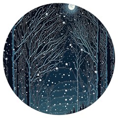 Snow Christmas Starry Night Round Trivet