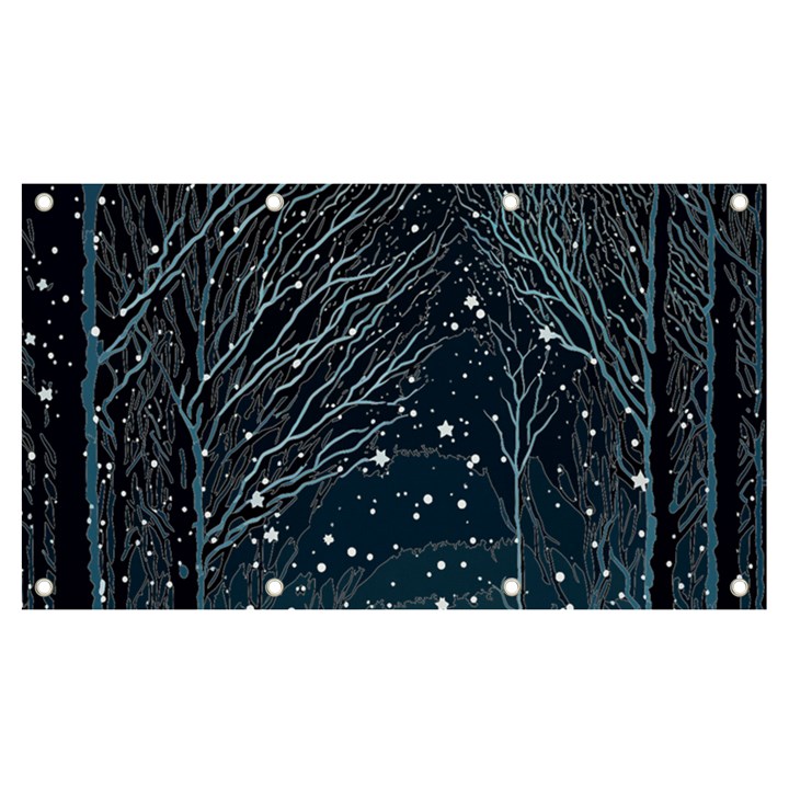 Snow Christmas Starry Night Banner and Sign 7  x 4 