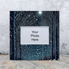 Snow Christmas Starry Night White Box Photo Frame 4  X 6  by Simbadda