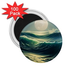 Ocean Sea Waves Tide 2 25  Magnets (100 Pack)  by Simbadda