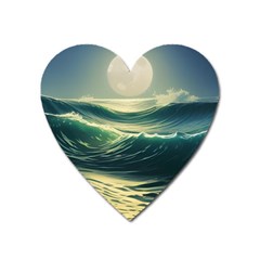 Ocean Sea Waves Tide Heart Magnet by Simbadda