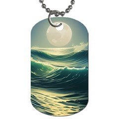 Ocean Sea Waves Tide Dog Tag (two Sides) by Simbadda