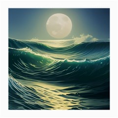 Ocean Sea Waves Tide Medium Glasses Cloth (2 Sides) by Simbadda