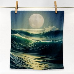 Ocean Sea Waves Tide Face Towel by Simbadda