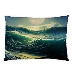 Ocean Sea Waves Tide Pillow Case by Simbadda