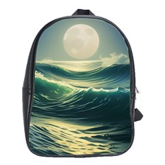 Ocean Sea Waves Tide School Bag (large) by Simbadda