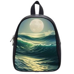 Ocean Sea Waves Tide School Bag (small) by Simbadda