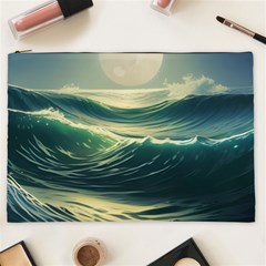 Ocean Sea Waves Tide Cosmetic Bag (xxl) by Simbadda