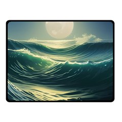 Ocean Sea Waves Tide Two Sides Fleece Blanket (small) by Simbadda