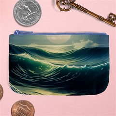 Ocean Sea Waves Tide Large Coin Purse by Simbadda