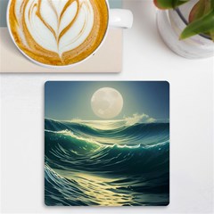 Ocean Sea Waves Tide Uv Print Square Tile Coaster  by Simbadda