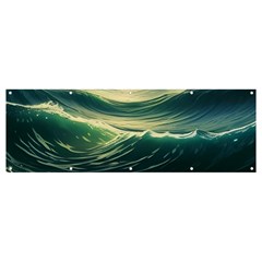 Ocean Sea Waves Tide Banner And Sign 12  X 4  by Simbadda