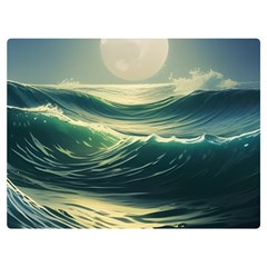 Ocean Sea Waves Tide Two Sides Premium Plush Fleece Blanket (extra Small) by Simbadda