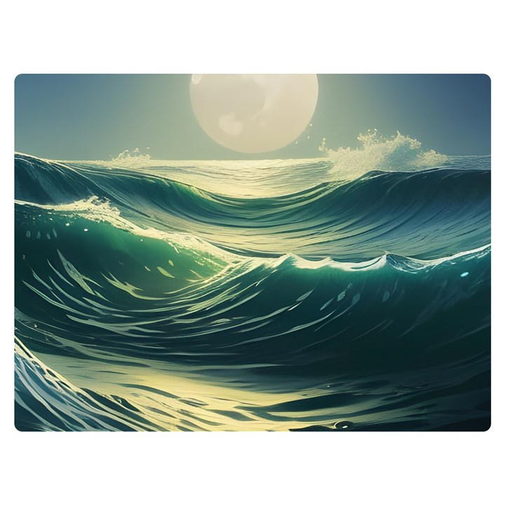 Ocean Sea Waves Tide Two Sides Premium Plush Fleece Blanket (Extra Small)