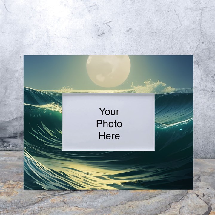 Ocean Sea Waves Tide White Tabletop Photo Frame 4 x6 