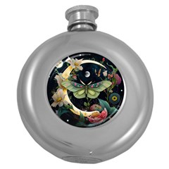 Flower Mot Moon Star Planet Round Hip Flask (5 Oz) by Simbadda