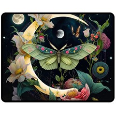 Flower Mot Moon Star Planet Fleece Blanket (medium)