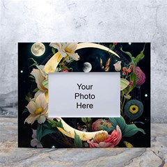 Flower Mot Moon Star Planet White Tabletop Photo Frame 4 x6  by Simbadda