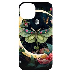 Flower Mot Moon Star Planet Iphone 14 Black Uv Print Case by Simbadda