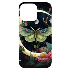 Flower Mot Moon Star Planet Iphone 14 Pro Max Black Uv Print Case by Simbadda