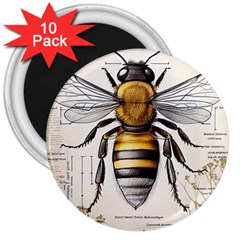 Bee Beekeeping 3  Magnets (10 Pack)  by Simbadda