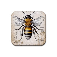 Bee Beekeeping Rubber Coaster (square) by Simbadda